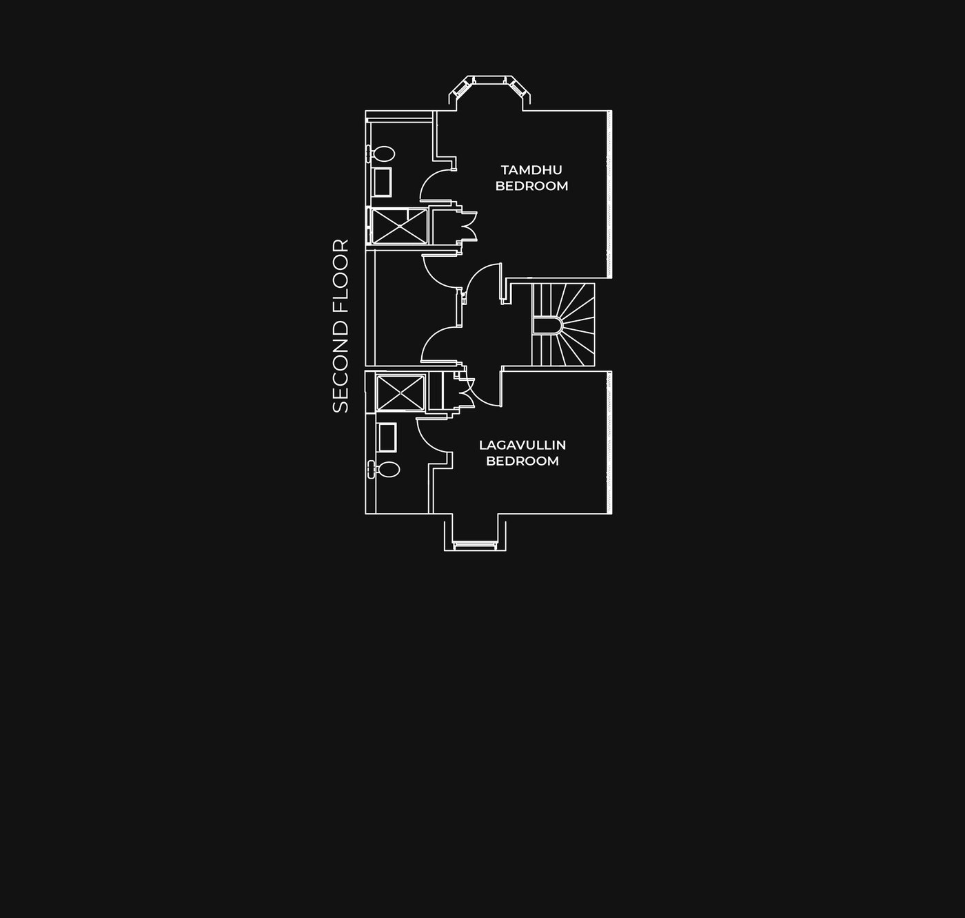 Second floor plan of 94DR with Tamdhu and Lagavulin bedrooms