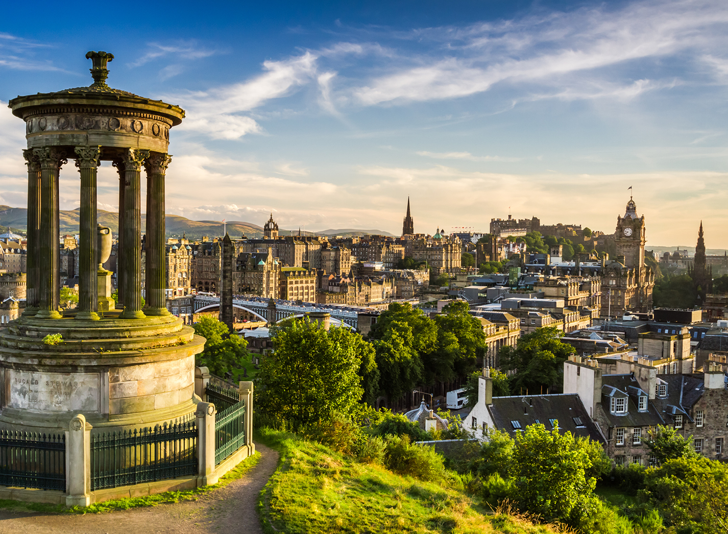 Edinburgh rooftops and city skyline